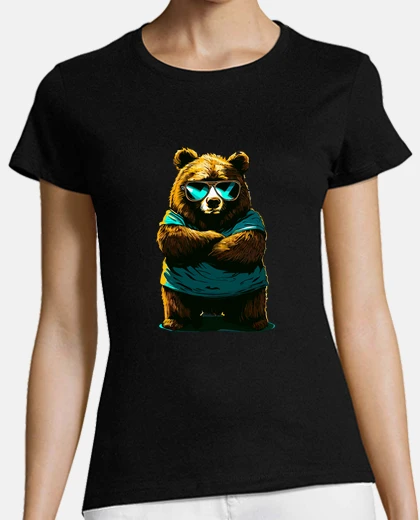 Tee-shirt ours grizzli drôle de bande dessinée co