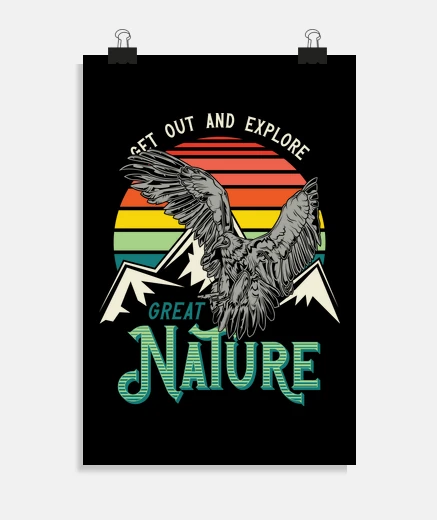 Poster outdoors adventure camping mountain