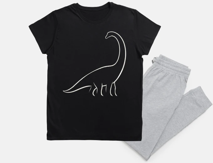 Pyjama Outline Dinosaur Brontosaurus
