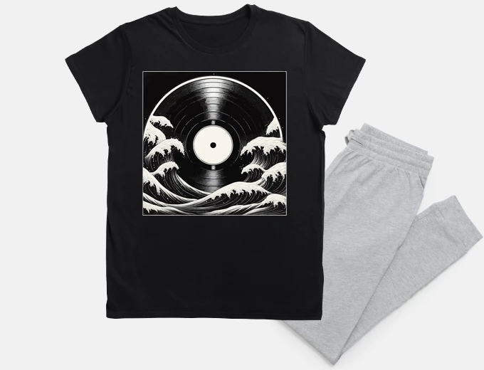 Pyjama Outline Vinyl Moon Waves