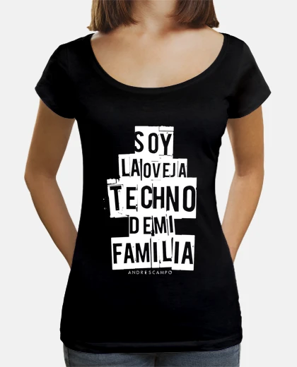 Camiseta Oveja Techno black chica