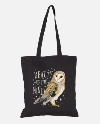 owl in the moonlight beauty of vacation beach tote bag