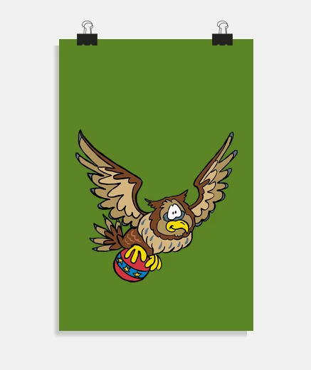 Poster Owl with toy ball