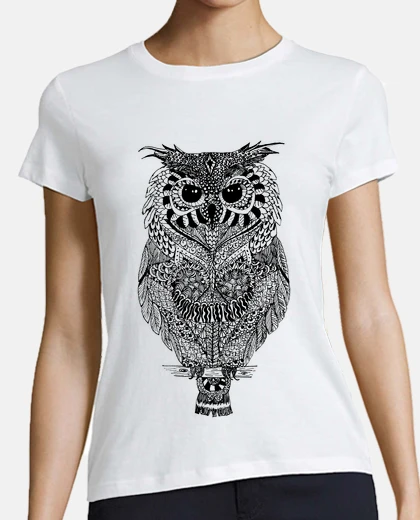Playera Owl Zentangle camiseta mujer