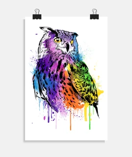 owl watercolor