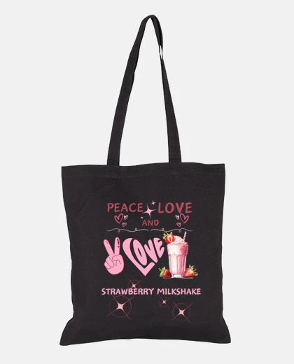Borsa pace amore e frappè alla fragola