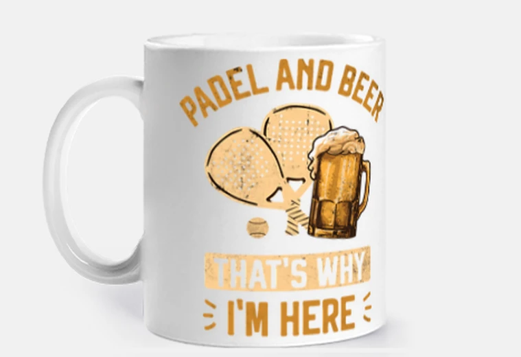 Cup padel and beer funny padel gift