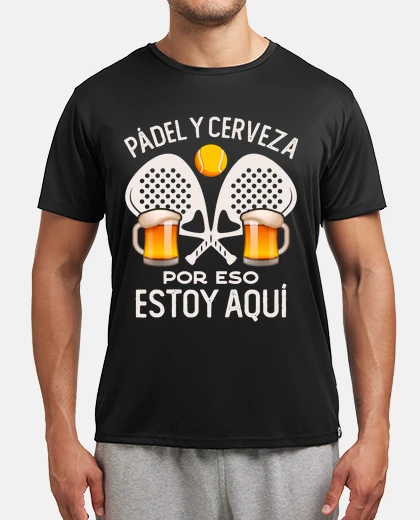T-shirt padel and beer that&#39;s why i&#39;m here gift padel funny tennis