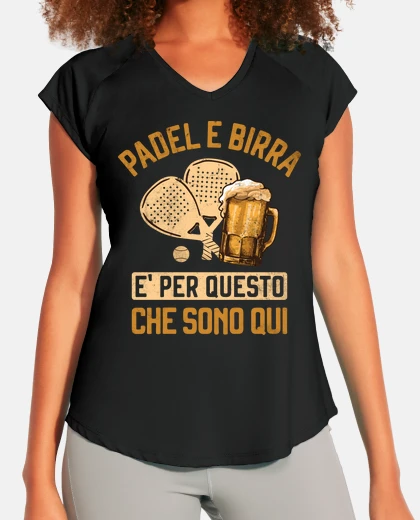 T-shirt Padel e Birra Regalo padel divertente