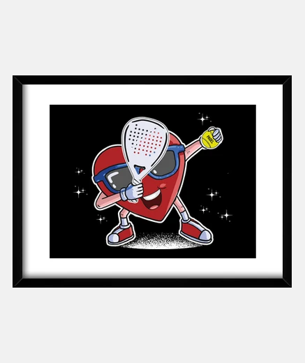 Framed padel funny heart valentines day
