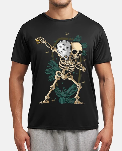 Tee-shirt padel padel squelette joueur de padel