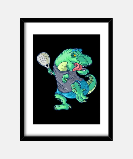 Cadre padel saurus rex padelista dinosaure