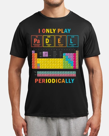 T-shirt Padel Tennis divertente Periodic Table