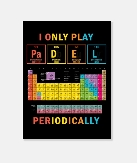 Wall padel tennis fun periodic table