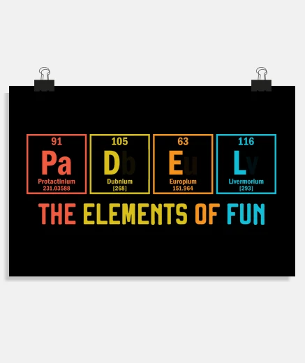 Poster padel the elements of fun