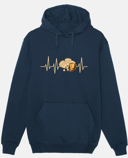 Sudadera pádel y cerveza latido del corazón juga