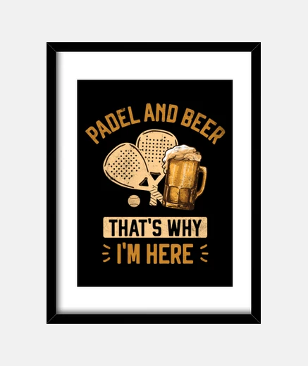 Cuadro pádel y cerveza regalo divertido pádel