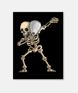 padel player dabbing skeleton skull