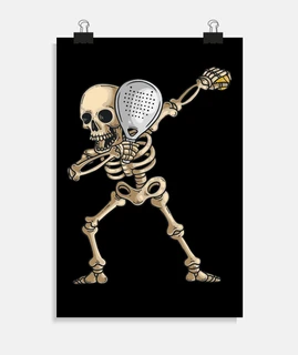 padel player dabbing skeleton skull