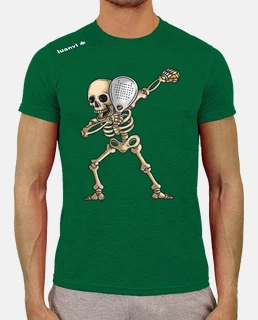 padel player dabbing skeleton skull