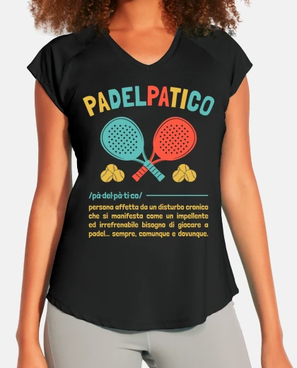 T-shirt Padelpatico Scritta Padel Divertente