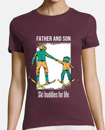T-shirt padre e figlio sciano per tutta la vita papà papà