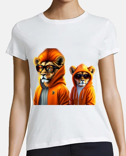 Camiseta padre e hijo - familia de leones