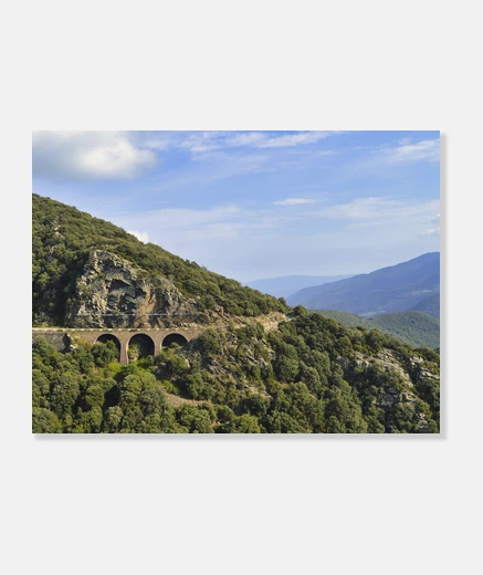 Stampa paesaggio del ponte di montseny