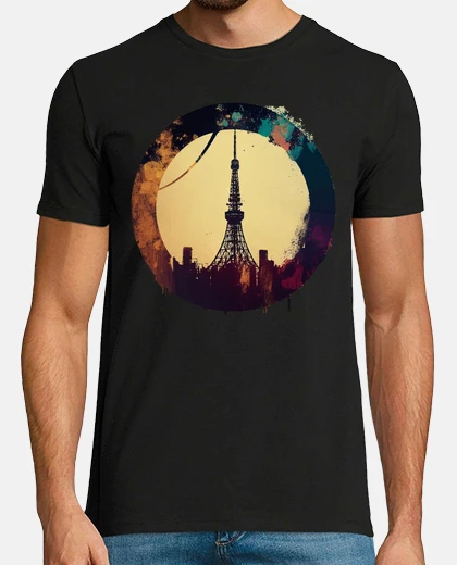 T-shirt paesaggio urbano astratto pop art della