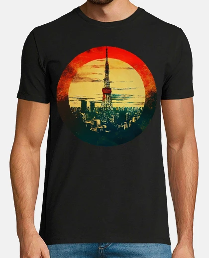 T-shirt paesaggio urbano astratto pop art della