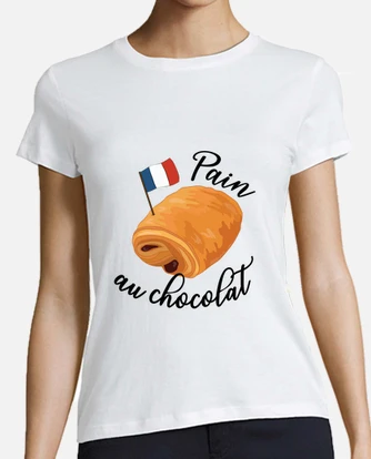 Pain au chocolat funny french food t shirt tostadora