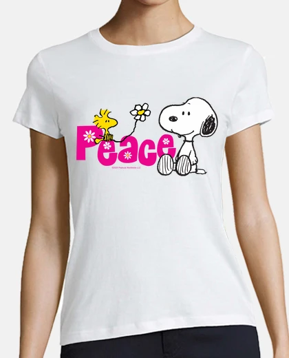 Tee-shirt paix and fleurs snoopy woodstock