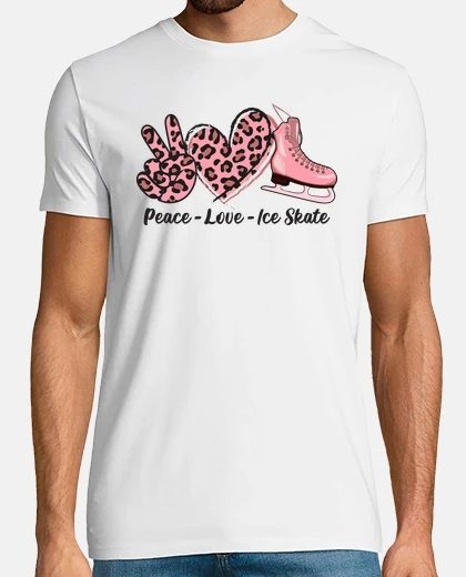 Tee-shirt paix love patin à glace