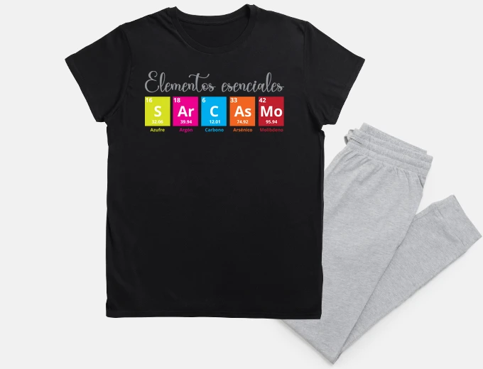 Pajama pajamas humor chemistry essential elements sarc