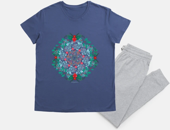 Pyjama pajamas mandala christmas flowers