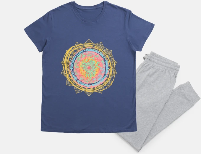 Pyjama pajamas mandala words petals