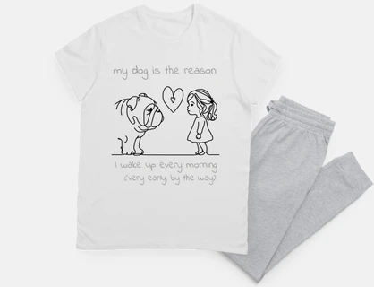 pajamas women girl bulldog love