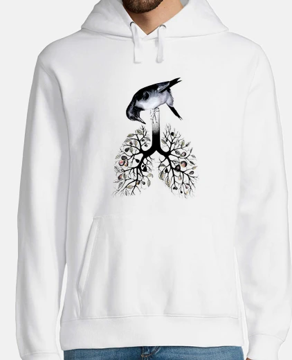 Sudadera pájaro, flores, arbol y animales