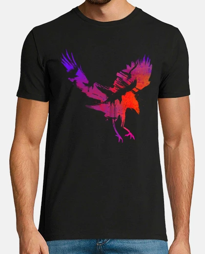 Camiseta pájaros negros