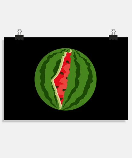 Póster palestina libre sandía patriótica