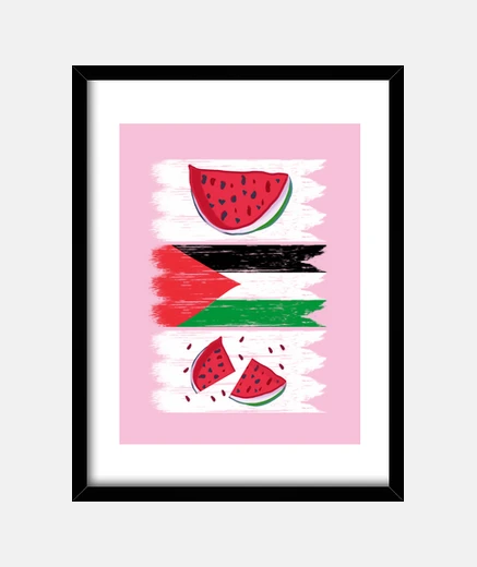 Framed Palestine Flag Watermelon