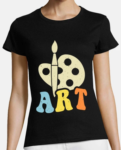 Tee-shirt palette d artiste et pinceau art, cours de dessin , expression artistique 
