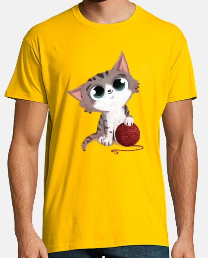 T-shirt palla di lana gatto