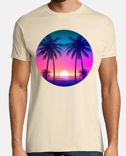 T-shirt Palm Beach - Neon Dawn