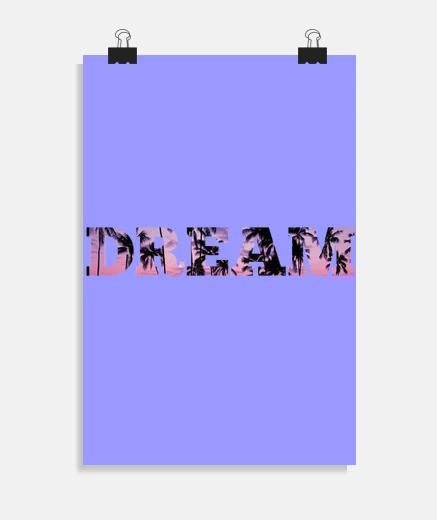 Poster palmiers de rêve au coucher du soleil