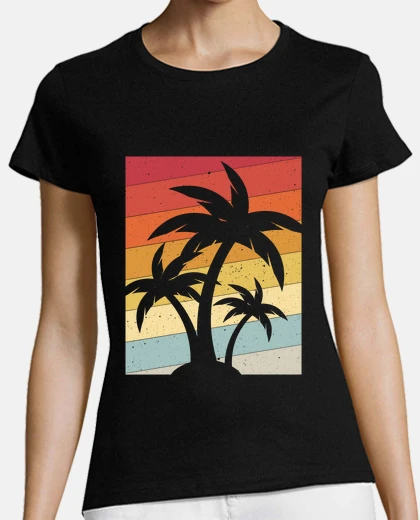 Tee-shirt palmiers été rétro vintage