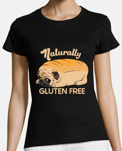 Playera pan de pug lindo sin gluten
