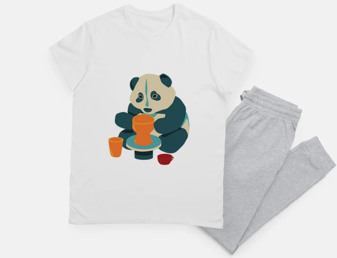 Pigiama panda ama la ceramica