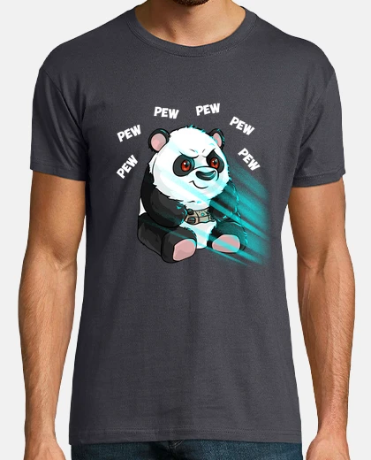 T-shirt panda bear gamer pew pew gaming videogiochi panda orsi