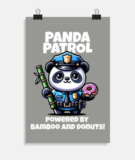 Poster Panda carino poliziotto
